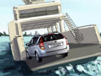 Car on a ferry