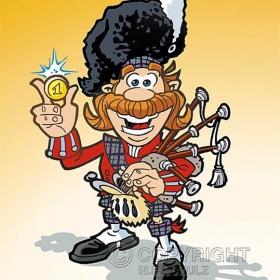 Scottisch pipe player cartoon Scottisch pipe player cartoon