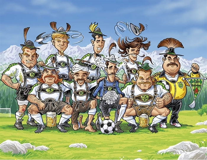 Tirol football team cartoon